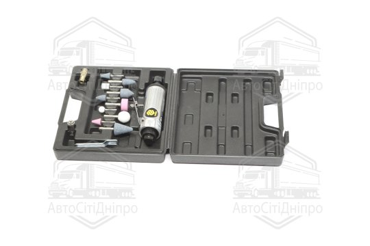 Шліфмашина пневматична пряма VOREL, 1/4", в наборі 10 шт. Патрон 3, 6 мм (VOREL)