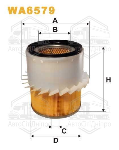 Фільтр повітряний MITSUBISHI PAJERO WA6579/AM468/4 (вир-во WIX-FILTERS)