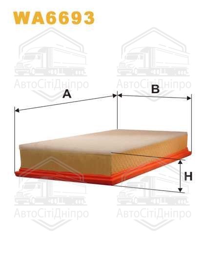 Фільтр повітря SEAT TOLEDO II, SKODA OCTAVIA, VW GOLF WA6693/AP149/5 (вир-во WIX-FILTERS UA)