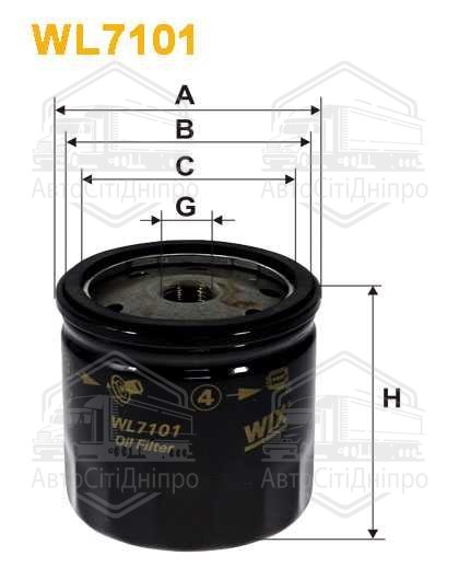 Фільтр масляний двигуна CITROEN WL7101/OP554 (вир-во WIX-FILTERS)