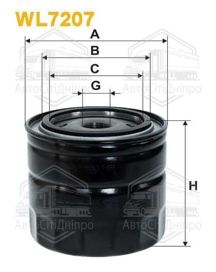 Фільтр масляний двигуна VOLVO WL7207/OP645 (вир-во WIX-FILTERS UA)
