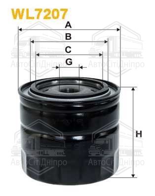 Фільтр масляний двигуна VOLVO WL7207/OP645 (вир-во WIX-FILTERS UA)