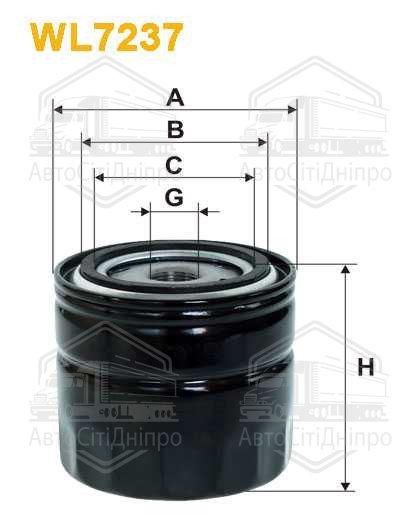 Фільтр масляний двигуна WL7237/OP642/1 (вир-во WIX-FILTERS UA)