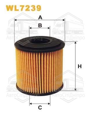 Фільтр масляний двигуна WL7239/OE655 (вир-во WIX-FILTERS)