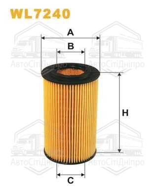 Фільтр масляний двигуна MERCEDES WL7240/OE640/5 (вир-во WIX-FILTERS)