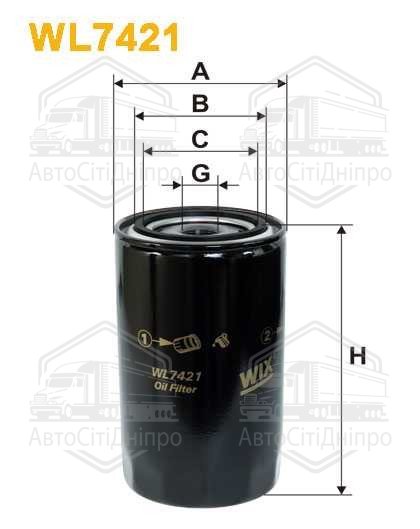 Фільтр масляний двигуна WL7421/OP592/7 (вир-во WIX-FILTERS)