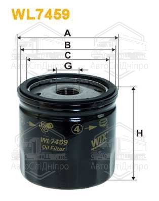 Фільтр масляний двигуна WL7459/629/1 (вир-во WIX-FILTERS)