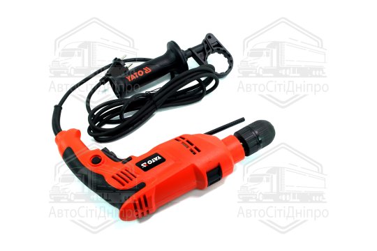 Дриль ударний електромережевий: P = 710 Вт, з самозатискним патроном для свердлів O? 13 мм(YATO)