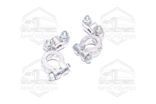 Клема акумулятора РЕМОНТ 2 шт. (свинець, посилена, 350-380 гр.) КАМАЗ, МАЗ, Трактори "бічна планка"