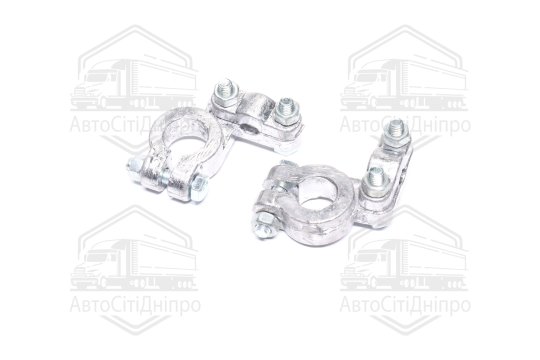 Клема акумулятора РЕМОНТ 2 шт. (свинець, посилена, 350-380 гр.) КАМАЗ, МАЗ, Трактори "бічна планка"