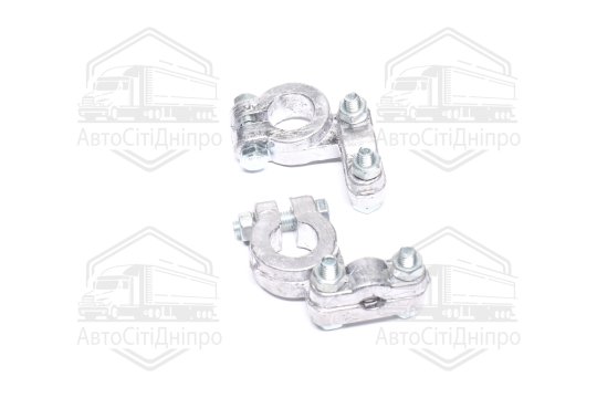 Клема акумулятора РЕМОНТ 2 шт. (свинець, посилена, 350-380 гр.) КАМАЗ, МАЗ, Трактори "бічна планка"