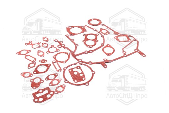 Р/к двигуна КАМАЗ (прокладки, 25 наймен., пароніт МБС 0,8 мм, червоний)