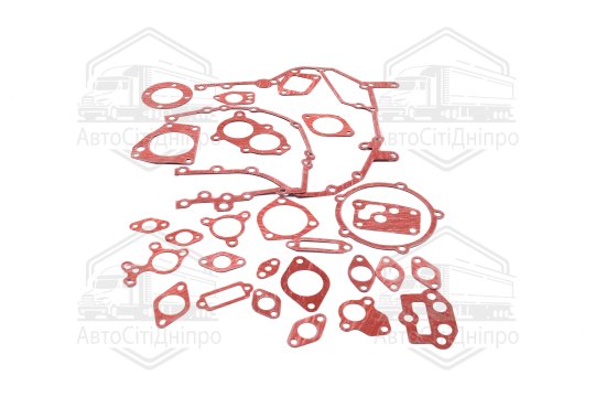 Р/к двигуна КАМАЗ (прокладки, 25 наймен., пароніт МБС 0,8 мм, червоний)