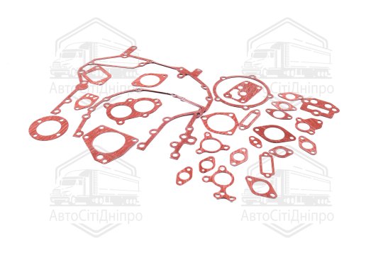 Р/к двигуна КАМАЗ (прокладки, 25 наймен., пароніт МБС 0,8 мм, червоний)
