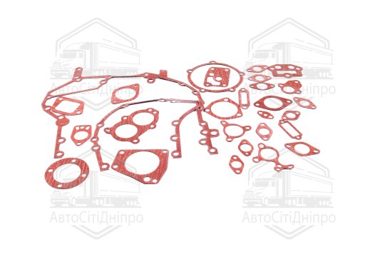 Р/к двигуна КАМАЗ (прокладки, 25 наймен., пароніт МБС 0,8 мм, червоний)