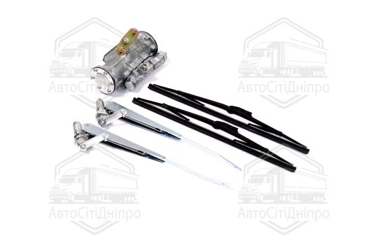 Склоочисник ЗІЛ пневматичний СЛ-440 у зборі без тяг (з важелями, щітками, осями)