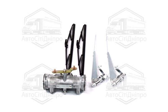 Склоочисник ЗІЛ пневматичний СЛ-440 у зборі без тяг (з важелями, щітками, осями)