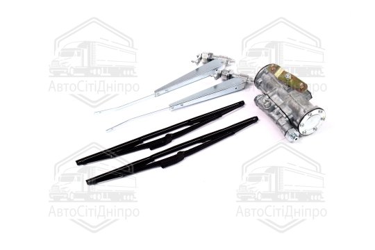 Склоочисник ЗІЛ пневматичний СЛ-440 у зборі без тяг (з важелями, щітками, осями)