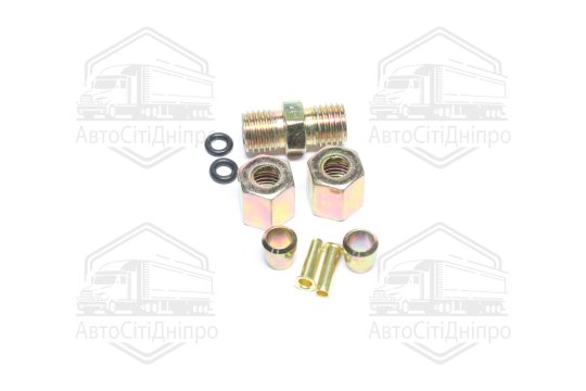 Р/к трубки гальмівної (Dвнут.=6мм, М12х1,5) (1штуцер,2гайки,2втулки,2шайби) <ДК>