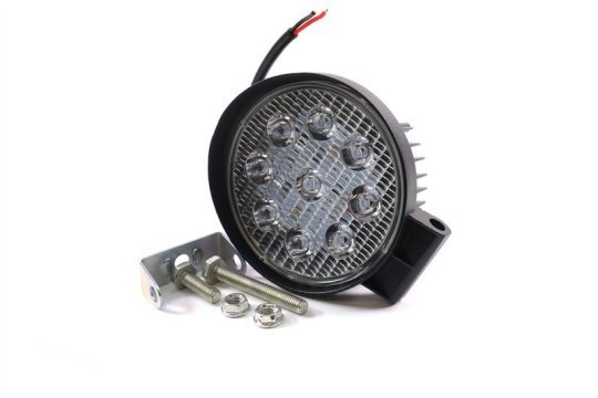 Фара LED кругла 27W, 9 ламп, 110 * 128мм, широкий промінь <ДК>