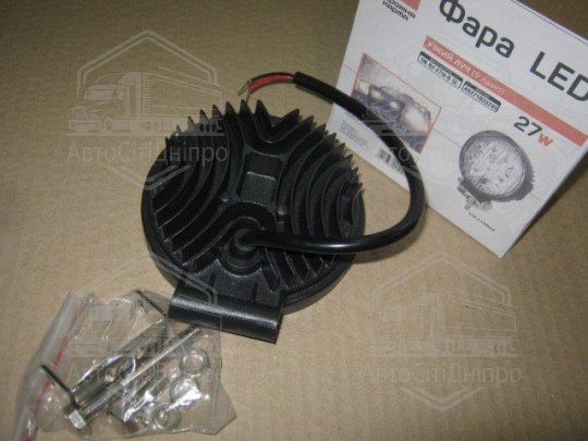 Фара LED кругла 27W, 9 ламп, 110 * 128мм, вузький промінь <ДК>
