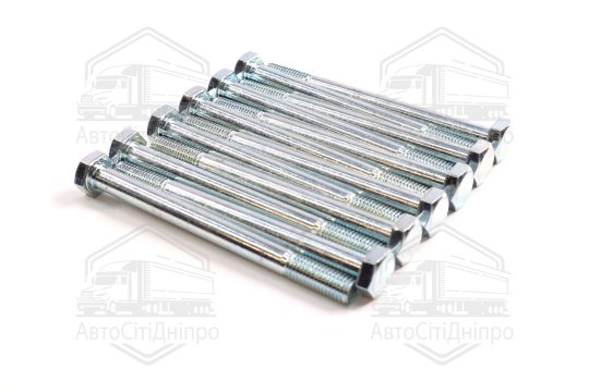 Болт М10х120х1,5 шестигранний (1кг = 1 компл) 5,8 DIN 931 (часткове різьблення) оцинк. білий