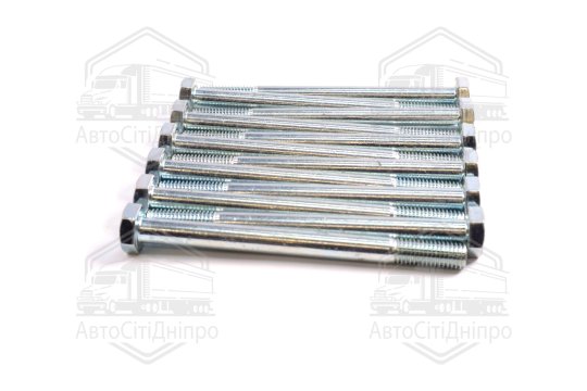 Болт М10х120х1,5 шестигранний (1кг = 1 компл) 5,8 DIN 931 (часткове різьблення) оцинк. білий