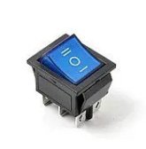 Перемикач клавішний універс. ON/OFF 6 конт., 3 полож., з підсвіч., синій