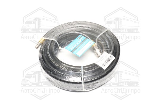 Шланг гумовий повітряний армований 20 атм 8x15мм, 10м із швидкороз'ємом (AIRKRAFT)