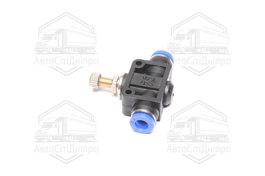 З'єднувач пневматичний D6-6 цанговий прямий металевий кран пластик (AIRKRAFT)