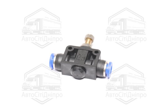 З'єднувач пневматичний D6-6 цанговий прямий металевий кран пластик (AIRKRAFT)