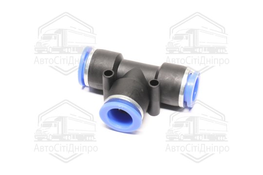 З'єднувач пневматичний D12-12-12 цанговий Т-подібний пластик (AIRKRAFT)