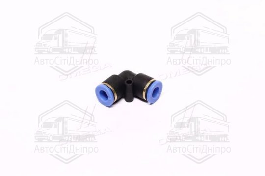 З'єднувач пневматичний D6-6 цанговий L-подібний пластик (AIRKRAFT)