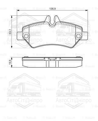 Колодка гальм. диск. MB SPRINTER задн. (вир-во Bosch)