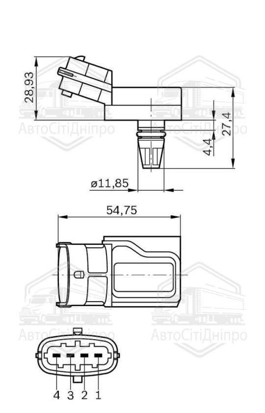 Датчик тиску та температури у впускному газопроводі (вир-во Bosch)