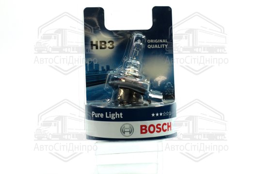 Лампа розжарювання HB3 12V 60W P20d PURE LIGHT 1шт. blister (вир-во Bosch)