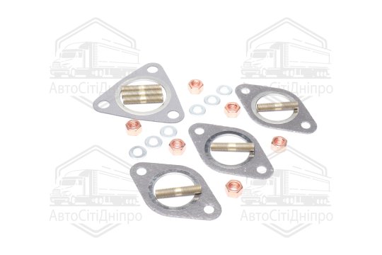 Р/к колектора випускного ЯМЗ 236 (кріплення на 1 головку, прокладки,гайки,шайби,шпильки) (DETALKA)