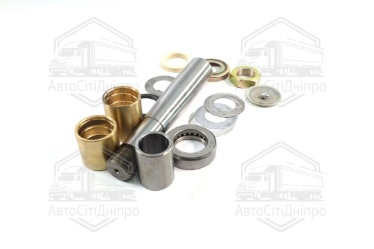 Шкворень у комплекті КРАЗ,МАЗ 500 (к-кт на один бік, підшипник DETALKA) (DETALKA)