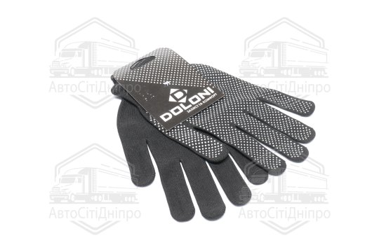 Рукавички з мікроточкою ПВХ чорний/білий 100 ПЕ13 клас розмір 10 (DOLONI)