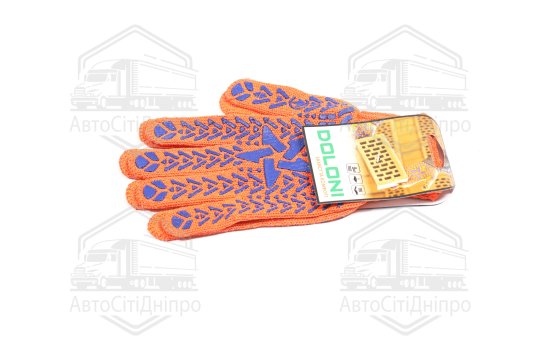 Рукавички "Зірка" з ПВХ-рисунком оранжевий/синій40/60 7 клас розмір 10 (DOLONI)