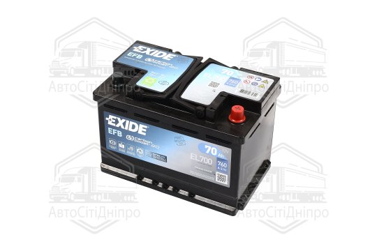 Акумулятор 70Ah-12v Exide EFB (278х175х190), R, EN760