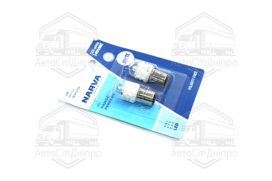 Лампа світлодіодна P21/5W white LED Range Performance 2.4/0.48W BAY15D (блістер 2шт) (вир-во Narva)