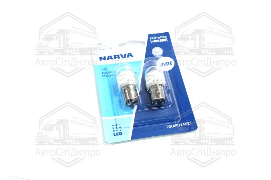 Лампа світлодіодна P21/5W white LED Range Performance 2.4/0.48W BAY15D (блістер 2шт) (вир-во Narva)