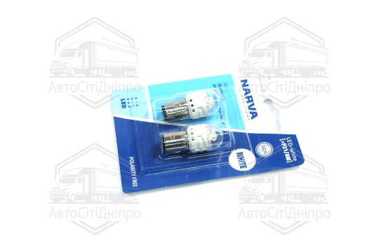 Лампа світлодіодна P21/5W white LED Range Performance 2.4/0.48W BAY15D (блістер 2шт) (вир-во Narva)