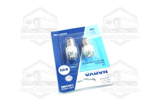 Лампа світлодіодна P21/5W white LED Range Performance 2.4/0.48W BAY15D (блістер 2шт) (вир-во Narva)