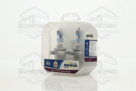 Лампа розжарювання SET H4 12V 60/55 W P43t RANGE POWER +110 (к-т 2шт) (вир-во Narva)