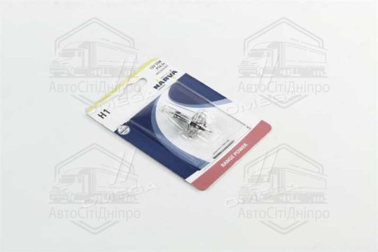 Лампа розжарювання H1 12V 55W P14,5S RANGE POWER +30 (blister 1шт) (вир-во Narva)