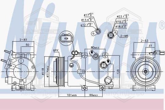 Компресор кондиціонера Hyundai Sonata/I45/Kia Optima/Magentis 10- (вир-во Nissens)