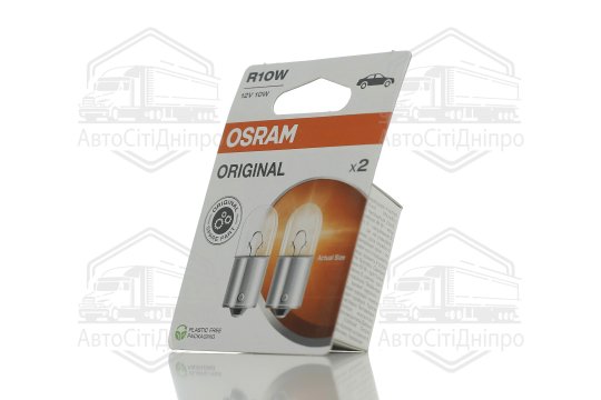 Лампа допоміжн. освітлення R10W 12V 10W ВА15s (2 шт) blister (вир-во OSRAM)