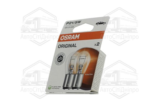 Лампа допоміжн. освітлення P21/5W 12V 21/5W BAY15d (2шт.) blister eco-упаковка (вир-во OSRAM)